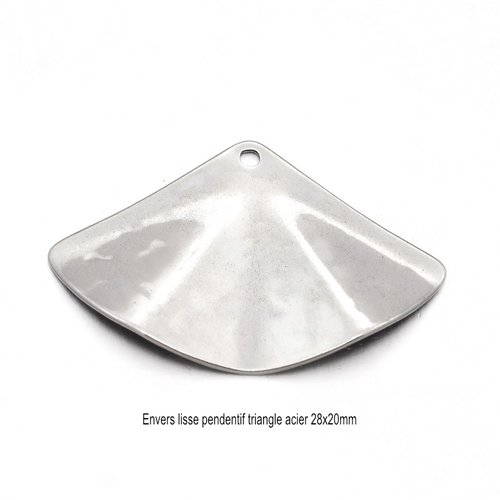 4 pendentifs acier inoxydable triangle 28x20mm