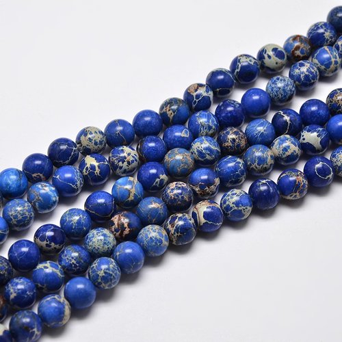 20 perles magnésite régalite   bleu nuit  veinée beige 4mm