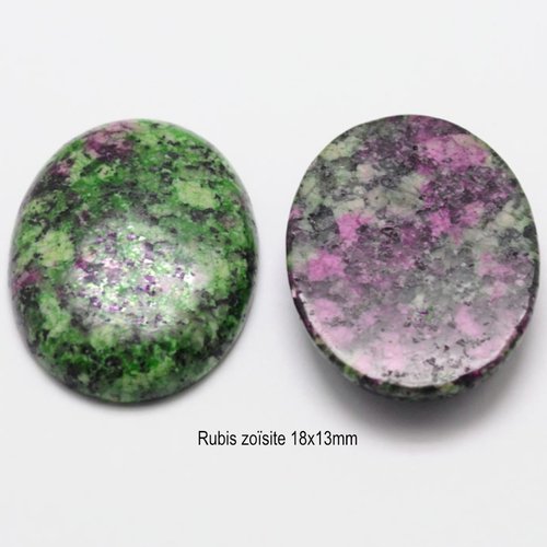 1 cabochon pierre gemme rubis zoisite véritable 18x13mm
