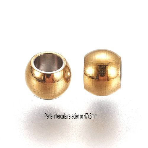 15 perles intercalaire ronde acier inoxydable 4x3mm