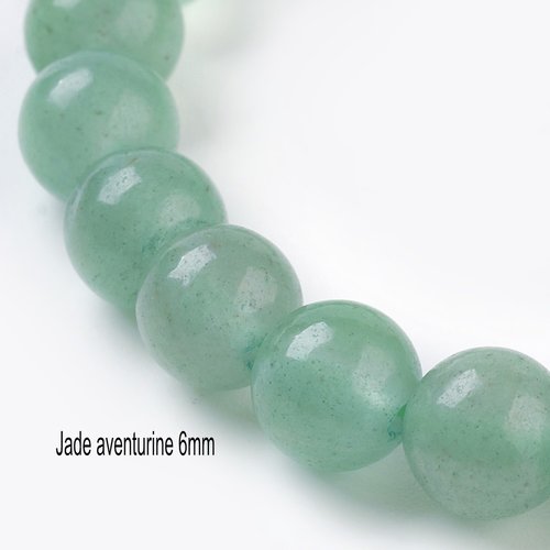 10 perles jade aventurine naturelle non teintées 6mm