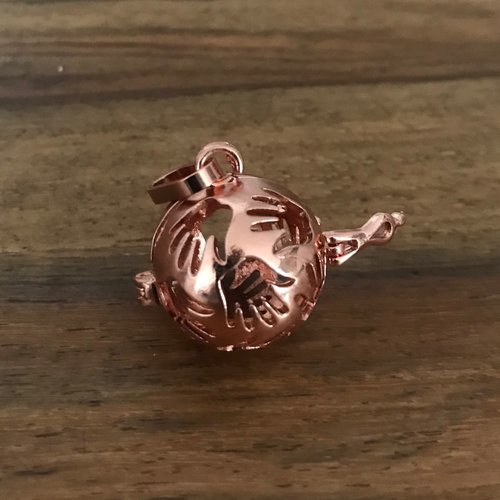 Bola cage main du partage cuivre plaqué or rose 20mm