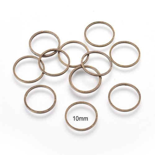 30 anneaux connecteur rond laiton bronze 10mm