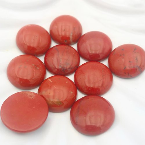 1 cabochon pierre naturelle jaspe rouge 25mm