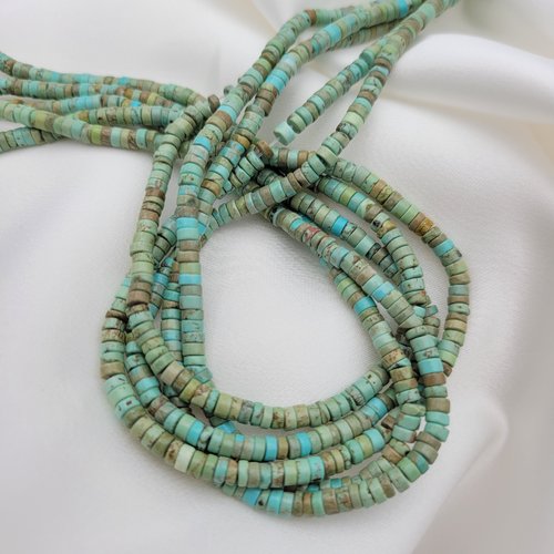 20 perles de pierres naturelles de turquoise heishi 4x2mm