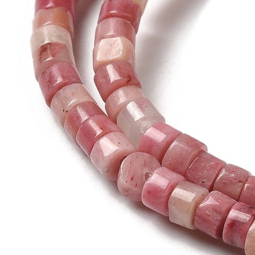 20 perles naturelles heishi rhodonite  non teint 4x2mm