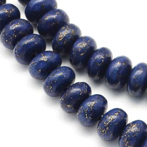 10 perles boulier lapis lazuli  bleu nuit  8x5mm