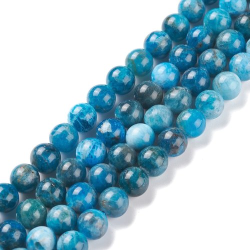 10 perles naturelles apatite ronde lisse 8mm