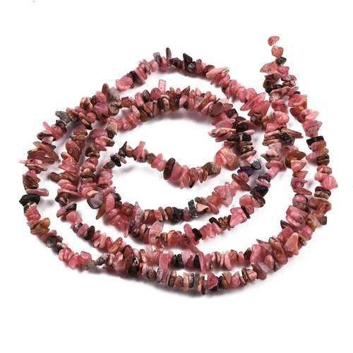 20 cm(82 perles environ) de pierres naturelles chips rhodochrosite rosé  2/3mm