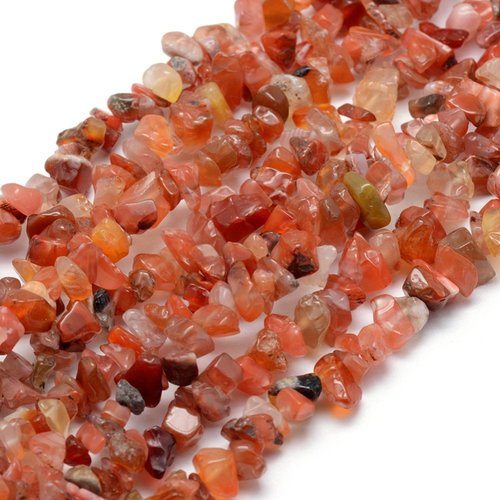 Perles de pierre naturelle chips cornaline (320perles) 8x5mm