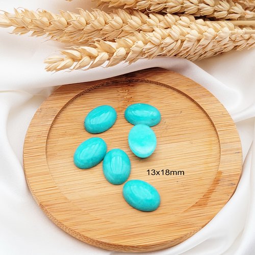 2 cabochons ovale d' amazonite   13x18mm