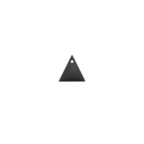Sequin médaillon triangle x6 émail  noir 8mm