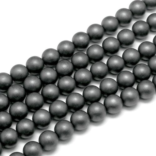 10 perles hématites mat rondes gris souris 8mm