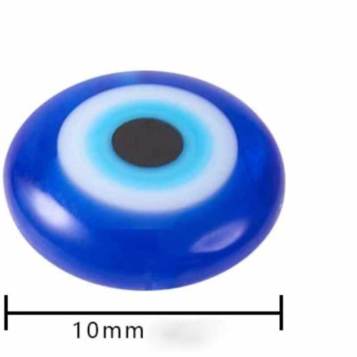 10 perles chalumeau oeil de protection bleu 10mm