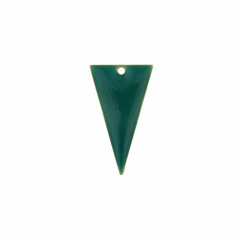 Sequin triangle inversé biface x2 vert foret  22x13mm