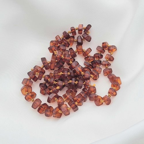 10pcs ,perles pierre ambre de  la baltique cognac 8x5mm