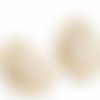 1 fermoir mousqueton laiton or 24kt ovale à vis zircon pavé transparent 24x15mm