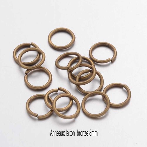 X100 anneaux de jonction 8  mm  laiton bronze