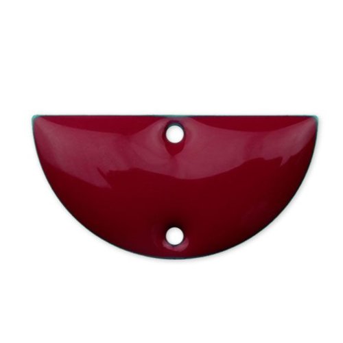 2 sequins connecteur demi lune emaille bordeaux 21x10mm