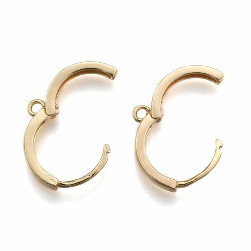 1 paire créole ronde  "huggie" laiton or 24kt