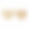 2 estampes coeur 18x20mm connecteur laiton or 24kt