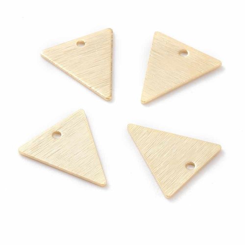 6 sequins triangle texturés laiton or 24kt 13x12mm