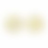 4 sequins connecteur fleur  texturées laiton or 24kt 18x17mm