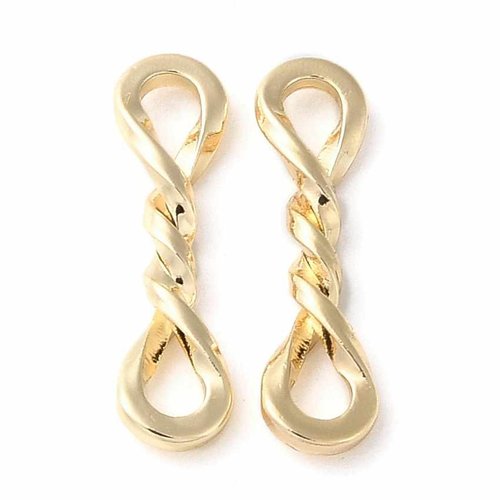 4 connecteurs lien torsadés laiton or 24kt 17x12mm