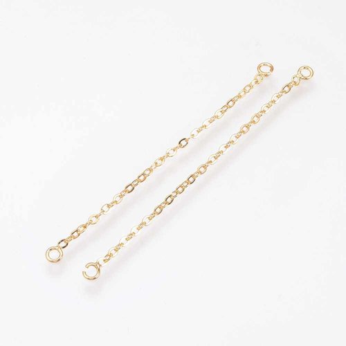 2 connecteurs chaine laiton  or 24kt 46mm