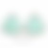 1pendentif amazonite serti laiton or 24kt 34x30mm