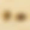1 connecteur pierre semi précieuse oeil de  tigre laiton or 24kt 15x11mm