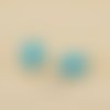 1 connecteur pierre semi précieuse turquoise laiton or 24kt 15x11mm