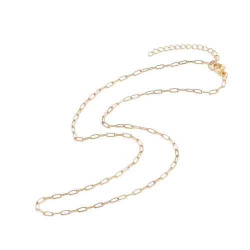 Collier chaine trombone laiton 18kt 44cm