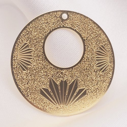 2 estampes ronde 30mm  brossé fleur