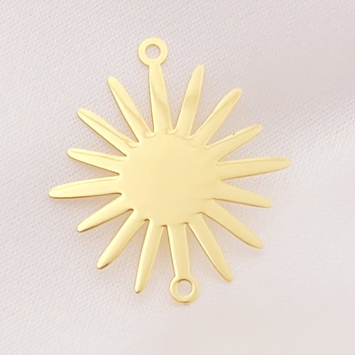 2 estampes laiton or 24kt soleil connecteur  25x22mm