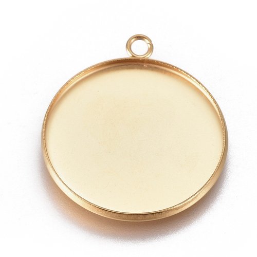 4 supports cabochon acier or 24kt 25mm
