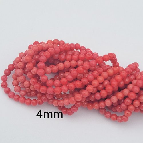 20 perles pierre jade  cerise ronde 4mm