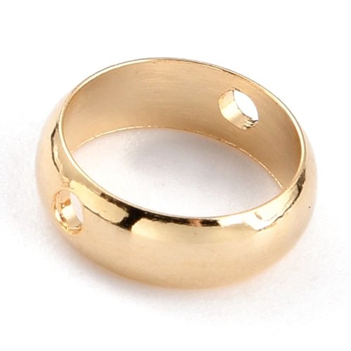 5 cadres de perle 8mm ronde laiton or 24kt