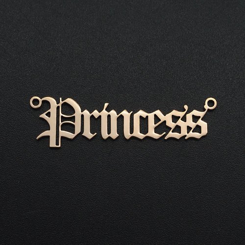 1 connecteur "princess " acier or  rose  36x10mm