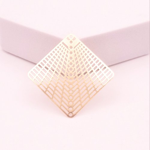 2 estampes losange 37mm laiton doré or fin 24kt