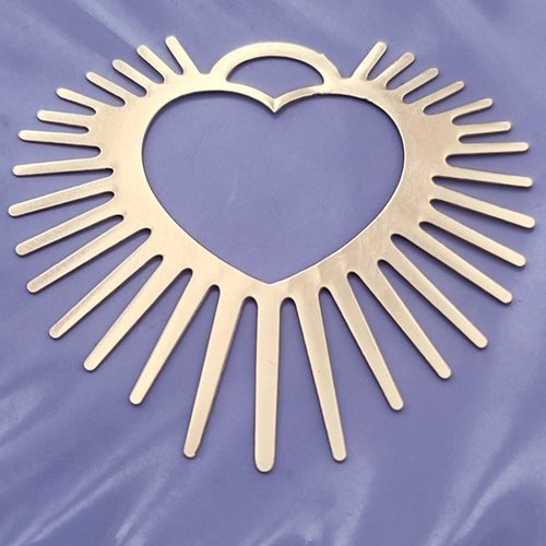 2 estampes coeur etoilé laiton or 24kt