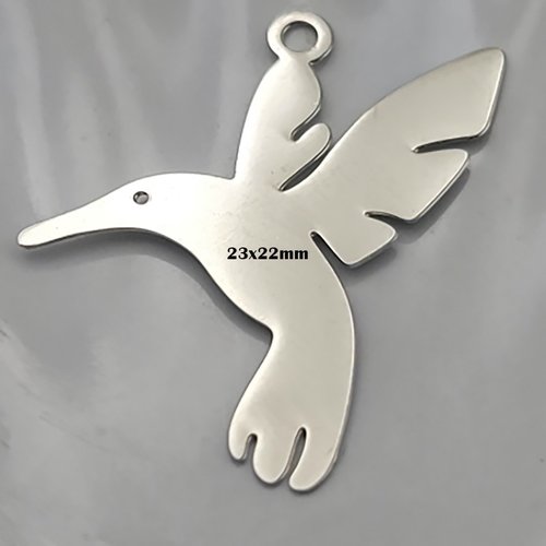 4 estampes 23x22 mm colibri laiton  rhodié