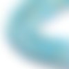 10 perles jade ronde turquoise paillettés or 8mm