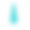 2 breloques sequins goutte laiton émaillés aqua marine 27x10mm