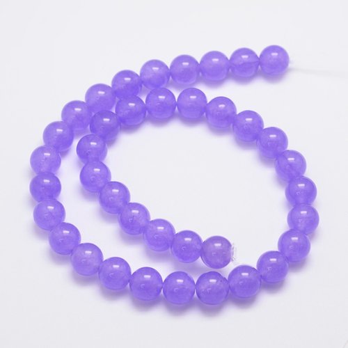 10 perles pierre jade  lavande rondes 10mm