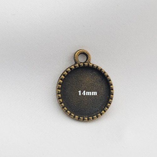 4 supports cabochon pendentif  bronze 14mm