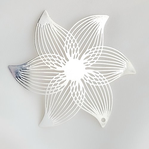 2 estampes fleur 45mm laiton rhodié  24kt