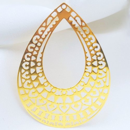 2 estampes goutte 36mm  laiton or 24kt