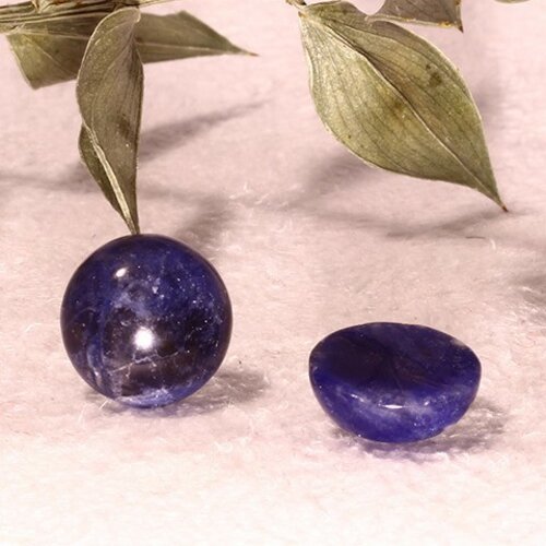 2 cabochons pierre semi-précieuse de sodalite 10mm
