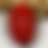 2 perles sculptées cinabre rouge tonneau rond 13x20mm